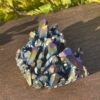 This is Radiant Titanium Aura Quartz Cluster for Chakra Alignment