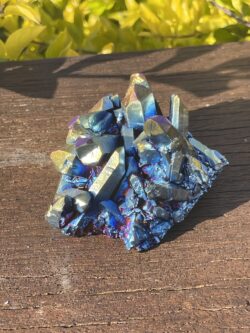 This is High-Energy Titanium Aura Quartz Cluster for Transformation