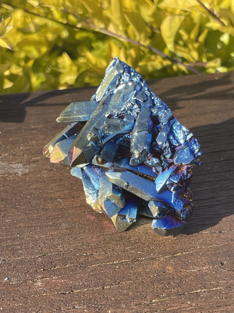 This is High-Energy Titanium Aura Quartz Cluster for Transformation