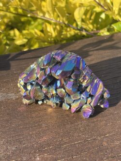 This is Titanium Aura Quartz Cluster for Emotional Healing and Balance