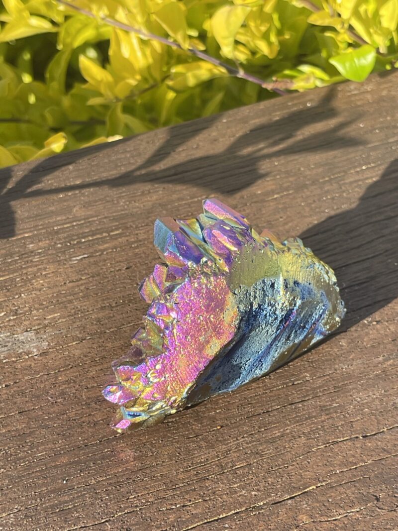 This is Titanium Aura Quartz Cluster for Emotional Healing and Balance stunning