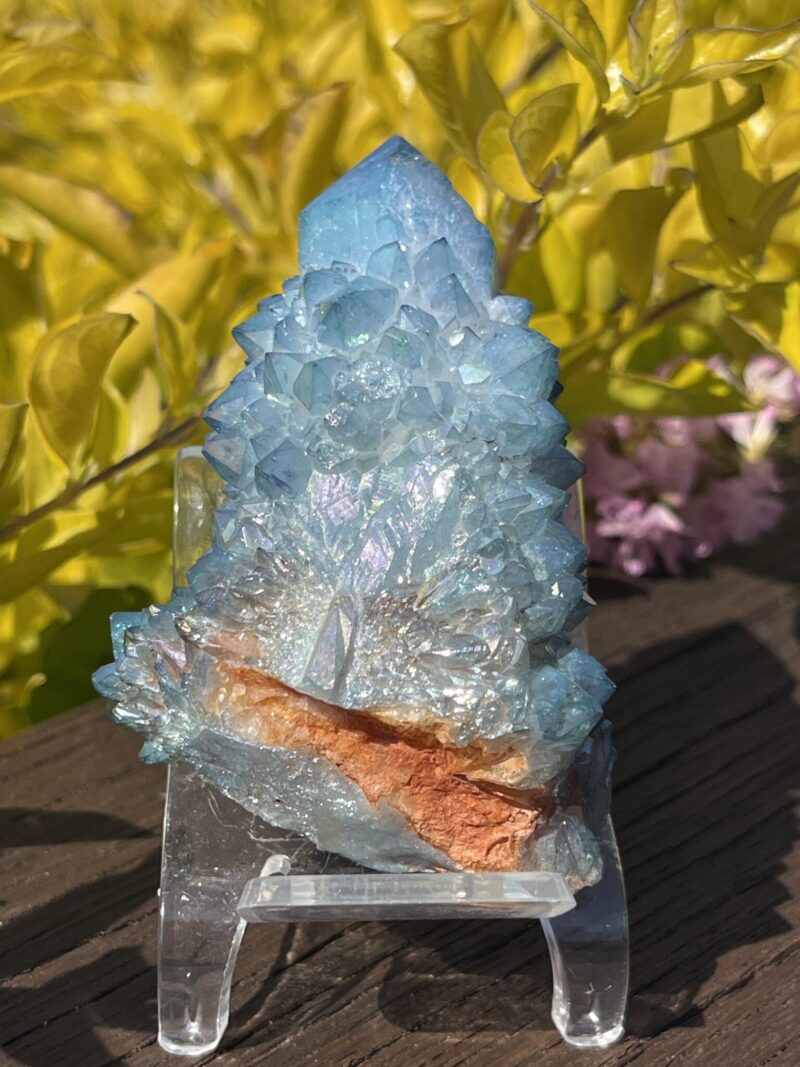 This is Calming Aqua Aura Spirit Quartz Energy Generator