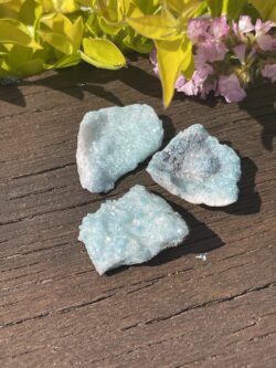 This is Aqua Aura Set of 3 Geode for Spiritual Connection