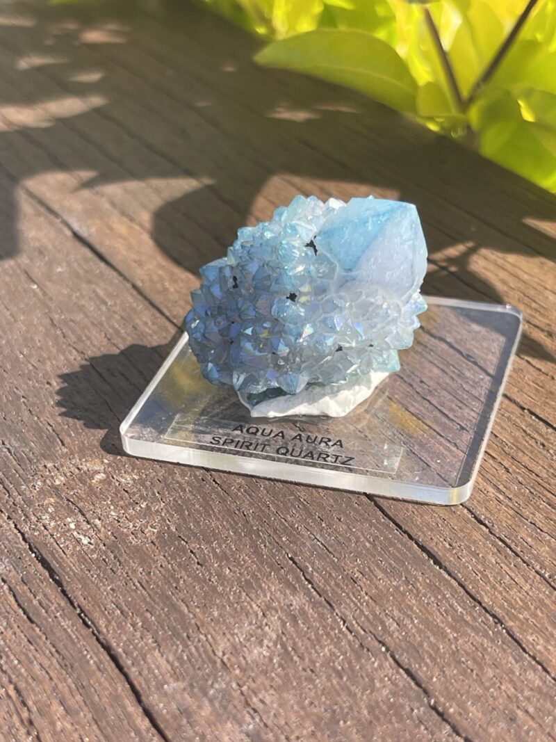 This is Aqua Aura Spirit Quartz for Clarity