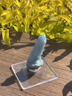 This is Calming Aqua Aura Spirit Quartz Energy Wand