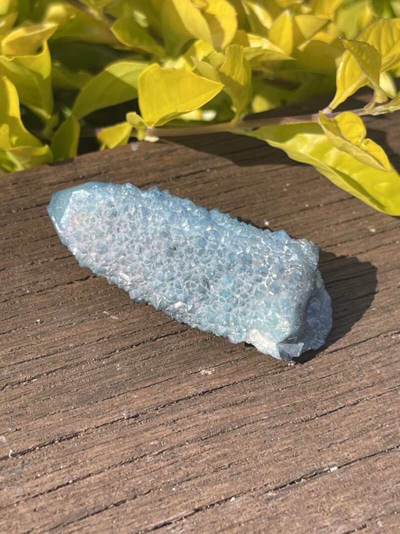 This is Peaceful Aqua Aura Spirit Quartz