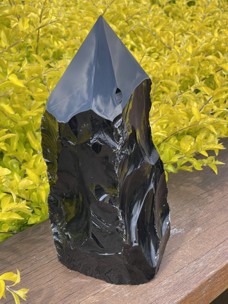 This is Raw Black Obsidian Generator with Polished Top 5.6kg – Grounding and Protection f