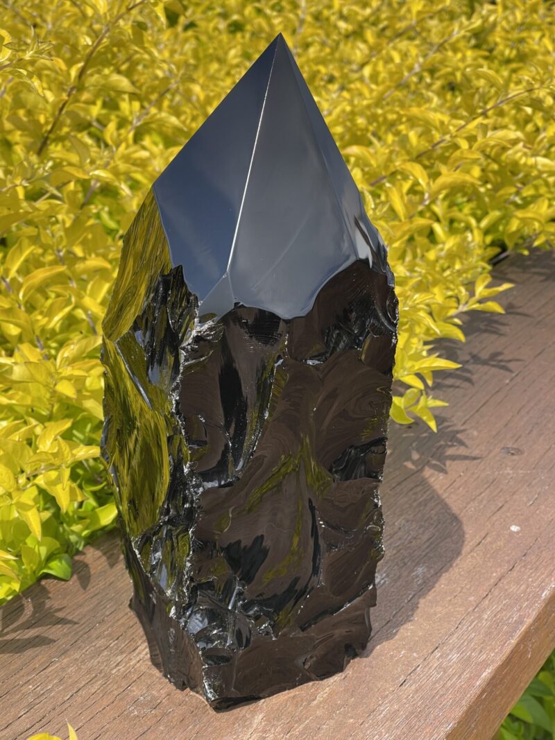 This is Raw Black Obsidian Generator with Polished Top 5.6kg – Grounding and Protection g