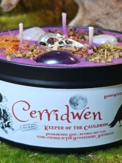 this is Embrace the Wisdom of Cerridwen with Our Goddess of Transformation Candle