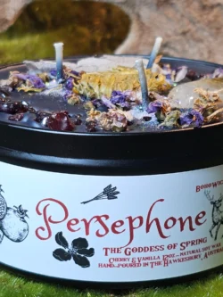 This is Embrace the Dual Nature of Persephone with Our Queen of the Underworld and the Goddess of Spring Candle