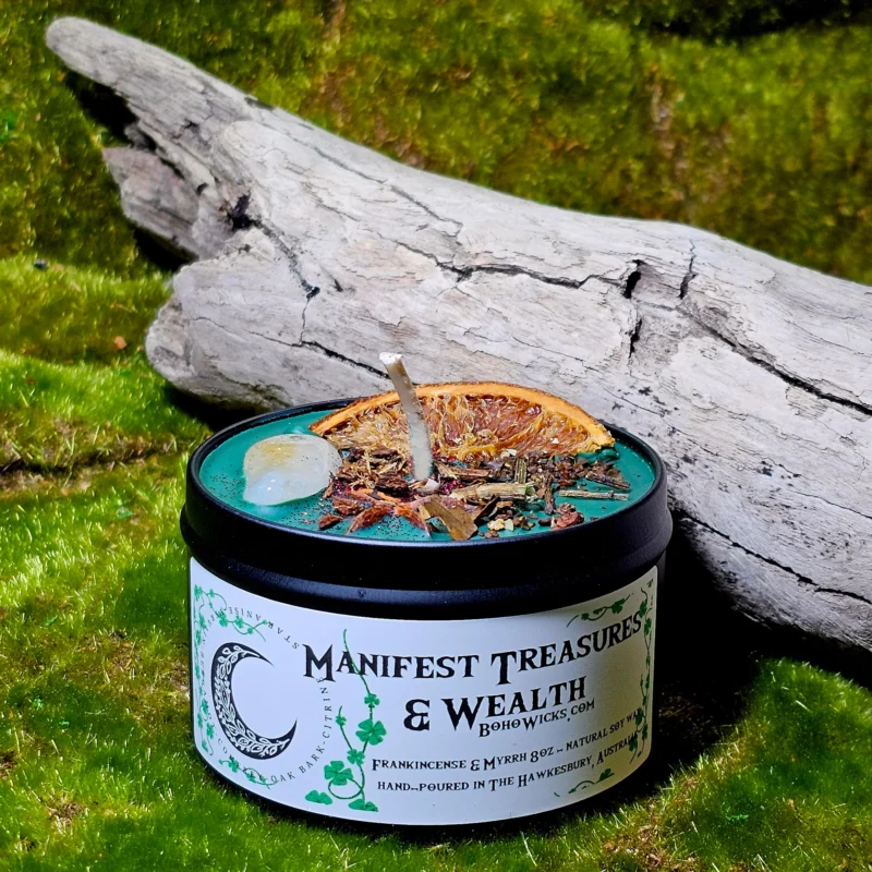 This is Manifest Treasures & Wealth with Our Ritual Candle