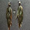 These are Raw Smokey and Garnet Mystical Feather Earrings