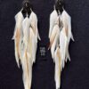 This is Plume Angel Festive White & Golden Brown Feather Earrings – A Statement of Beauty and Purpose