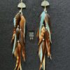 These are Turquoise Fan Brown and Turquoise Feather Earrings – Vibrant Elegance with a Natural Touch