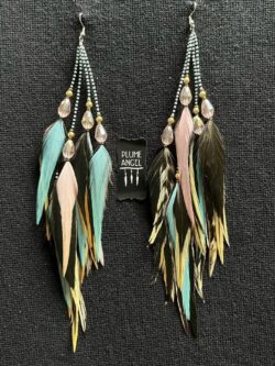 These are Magical Pastel Feather Earrings – A Dreamy Blend of Soft Elegance