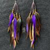 These are Chantire Natural and Purple Feather Earrings