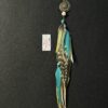 This is Single Spiral Pearl and Turquoise Bead Feather Earring