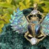 his is Enchanted Brass Scarab Mother of Pearl Wings Pendant