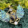 his is Enchanted Brass Scarab Mother of Pearl Wings Pendant