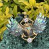 his is Enchanted Brass Scarab Mother of Pearl Wings Pendant