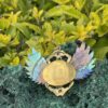 his is Enchanted Brass Scarab Mother of Pearl Wings Pendant