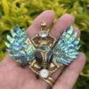 his is Enchanted Brass Scarab Mother of Pearl Wings Pendant