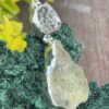 This is Magnificent Herkimer and Libyan Desert Tektite 925 Silver Pendant