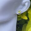 This is Beautiful Square Silver Peridot Stud Earrings