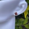 These are Beautiful Square Silver Garnet Stud Earrings