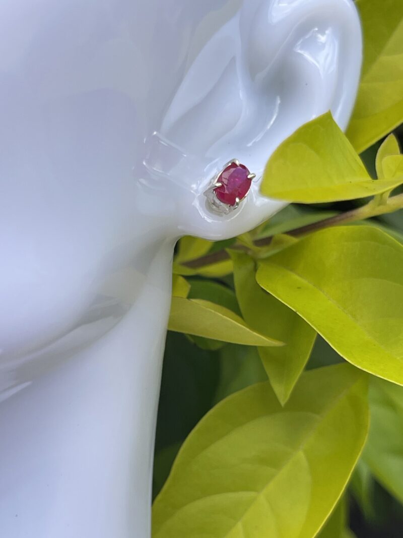 These are Stunning Ruby Stud Earrings