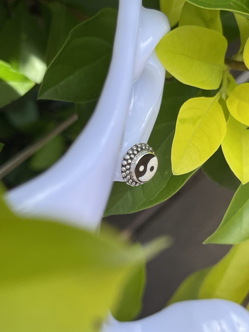 These are Yin and Yang Silver Stud Earrings