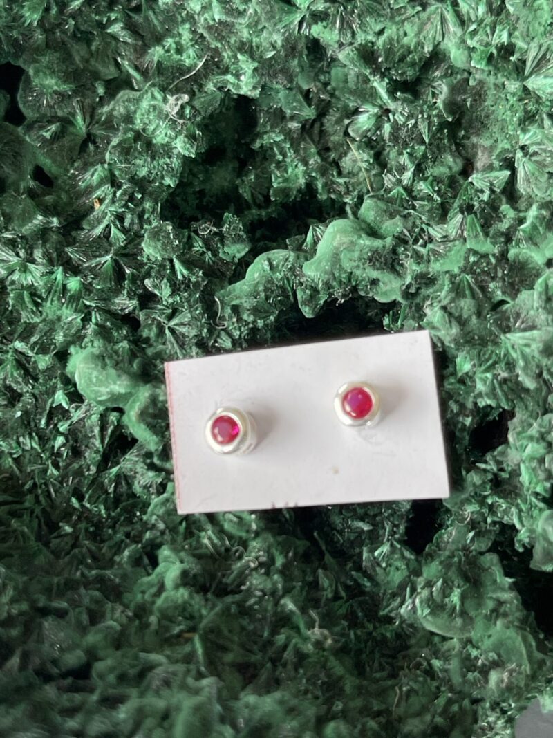 These are Small Cute Ruby Stud Earrings