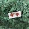 These are Beautiful Square Silver Garnet Stud Earrings