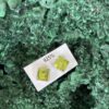 This is Beautiful Square Silver Peridot Stud Earrings