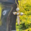 Thee are gorgeous Gold-Plated Rosary Cross Pearl Earrings