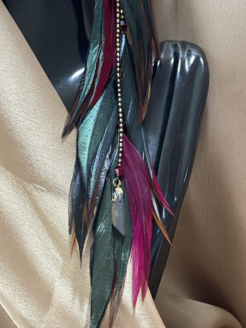 These are Queen of the Night Feather Earrings – Bold Elegance with a Golden Touch