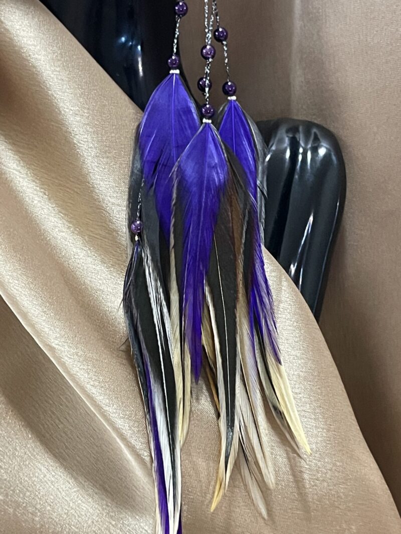 These are Purple Freedom Feather Earrings – Embrace Grace and Liberation