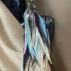 These are Purple and Turquoise Freedom Feather Earrings – Vibrant Elegance and Uplifting Energy