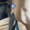 These are Merkabah Sodalite and Natural Green Blue Feather Earrings – Sacred Elegance and Grounding Energy