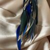 These are Merkabah Sodalite and Natural Green Blue Feather Earrings – Sacred Elegance and Grounding Energy