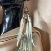 These are Blond Turquoise and Natural Feather Earrings – Flowing Elegance and Natural Charm