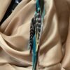 This is Single Spiral Pearl and Turquoise Bead Feather Earring