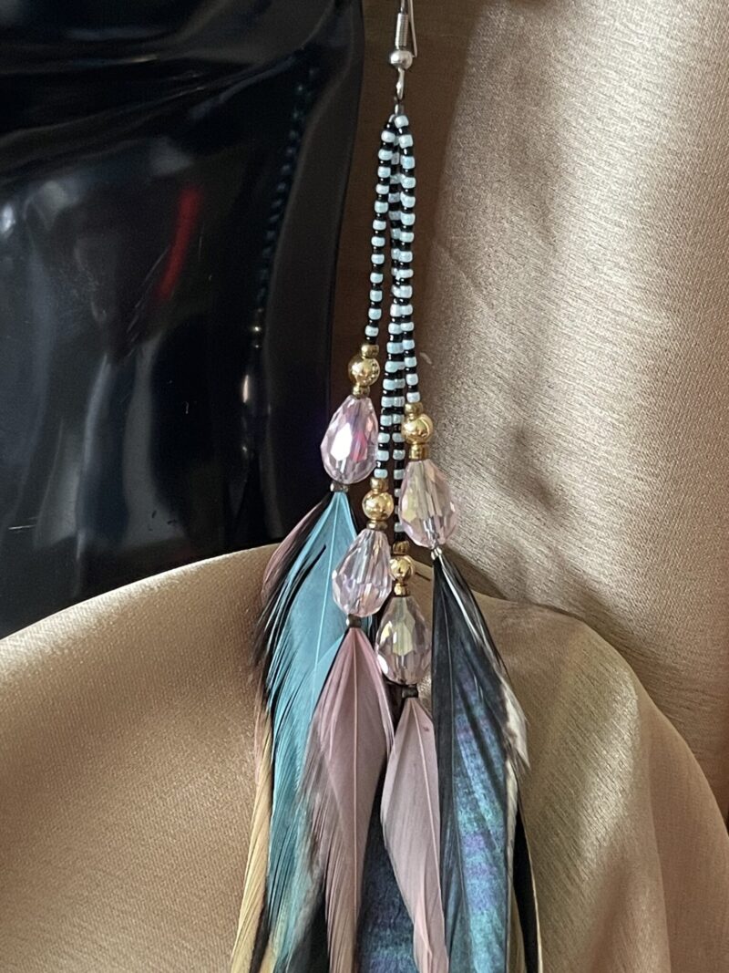 These are Magical Pastel Feather Earrings – A Dreamy Blend of Soft Elegance