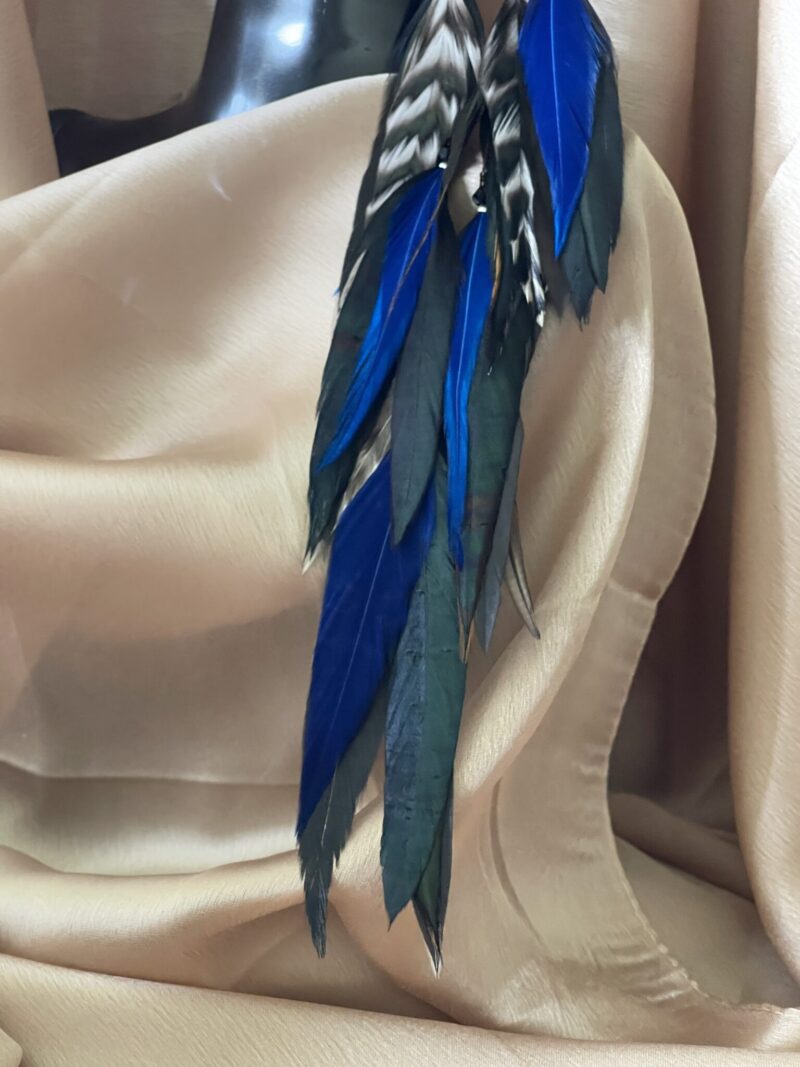 these are Seed of Life Midnight Feather Earrings – Mystical Elegance with Deep Energy