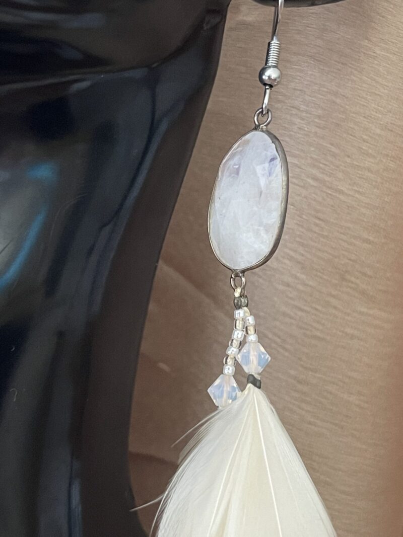 Bridal Clear Quartz These are Feather Earrings – Timeless Elegance for Your Special Day