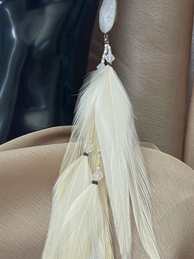 Bridal Clear Quartz These are Feather Earrings – Timeless Elegance for Your Special Day