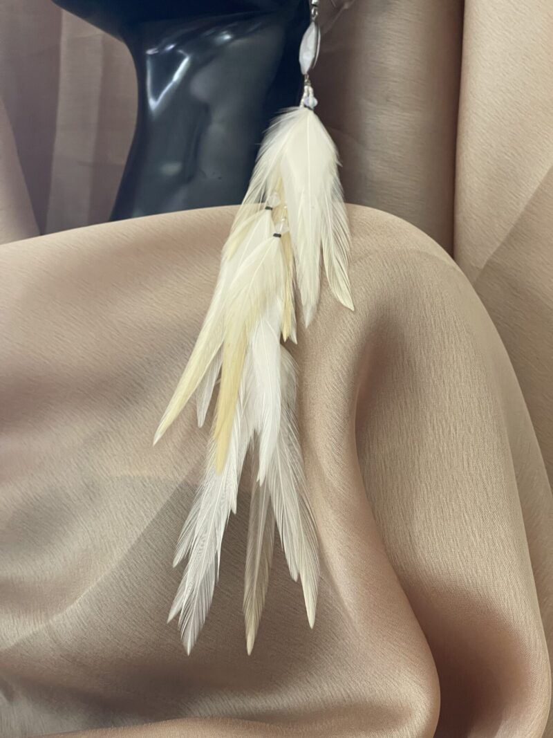 Bridal Clear Quartz These are Feather Earrings – Timeless Elegance for Your Special Day