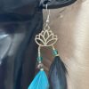 These are Lotus Turquoise Brown Feather Earrings – Serenity and Elegance in Every Detail