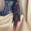 These are Mesmerizing Wine and Black Feather Earrings 20cm