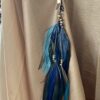 This is Turquoise Blue Brown Medium Feather Clip – Effortless Boho Elegance